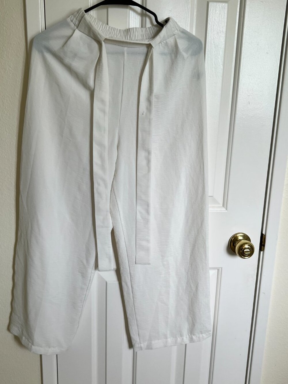 ZARA Women Wide Leg Belted Pants 0264/115, White, Size S